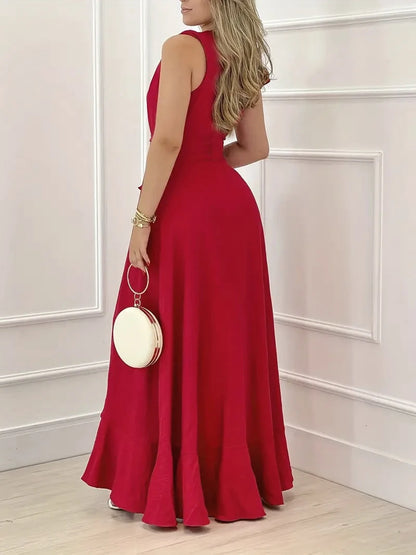 New Ladies Chiffon Sleeve Celebrity Evening Dress V-Neck A-Line Party Dress Women's Luxury Party Dress