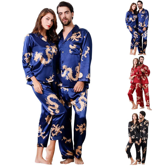 Satin Couples Nightwear Set V Neck Soft Pajamas Comfort Teen Pajama Sets For Ladies Long Sleeves Autumn Winter Nightgown Белье